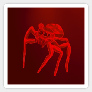 Jumping Spider Drawing V14 (Red 2) Sticker